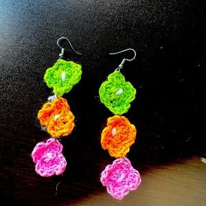 Handmade crochet earrings made in the USA